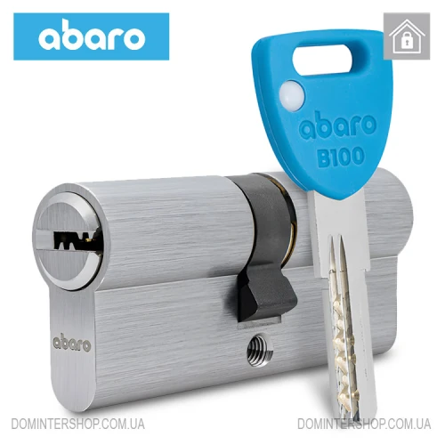 Купить Цилиндр Abaro B100 (ключ-ключ), 90(45/45), никель сатин Одесса