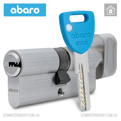 Циліндр Abaro B100 (ключ-тумблер), 60(30/30), нікель сатин