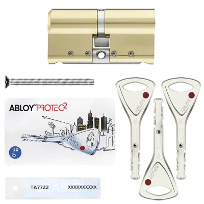 Циліндр Abloy Protec 2 Hard (ключ-ключ), 93(42/51), латунь полірована