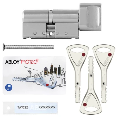 Циліндр Abloy Protec 2 Hard (ключ-тумблер), 68(32/36), хром полірований