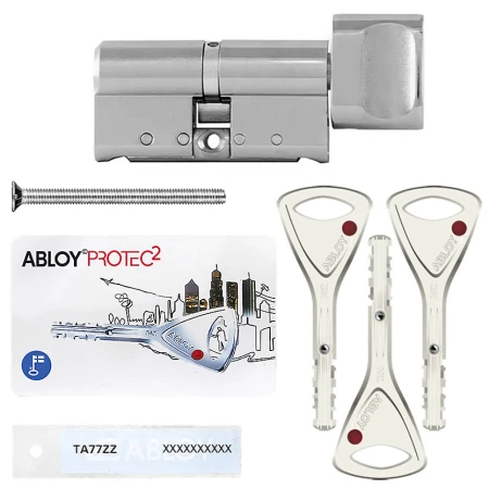 Циліндр Abloy Protec 2 Hard (ключ-тумблер), 63(32/31), хром полірований
