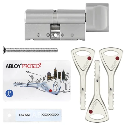 Циліндр Abloy Protec 2 Hard (ключ-тумблер), 68(32/36), хром матовий