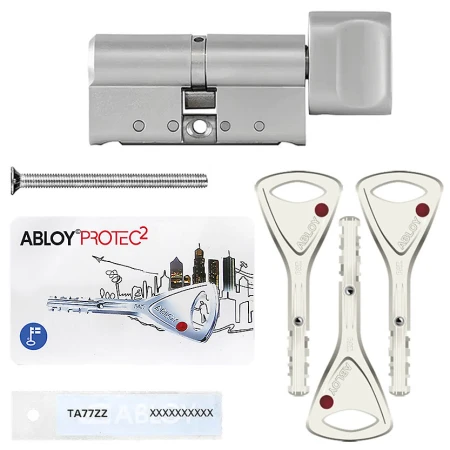 Циліндр Abloy Protec 2 Hard (ключ-тумблер), 63(32/31), хром матовий