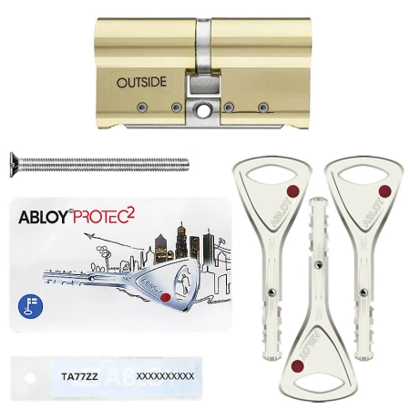 Циліндр Abloy Protec 2 (ключ-ключ), 62(31/31), латунь полірована