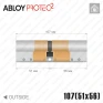 Цилиндр Abloy Protec 2 CY322 ключ-ключ, 107 мм (51х56), латунь полированная в Одессе