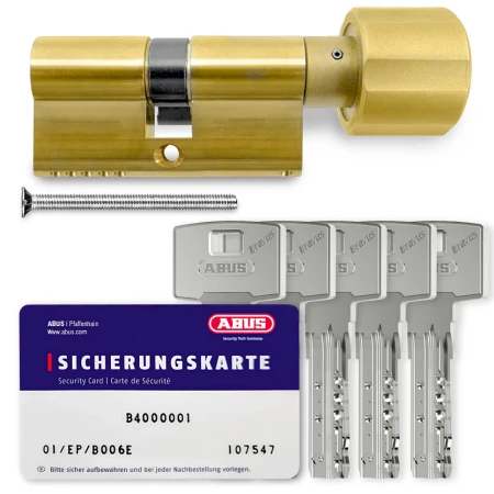 Циліндр Abus Bravus 4000 Compact (ключ-тумблер), 60(30/30), латунь матова