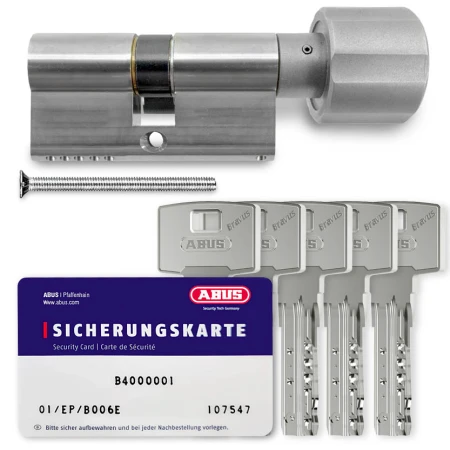 Циліндр Abus Bravus 4000 Compact (ключ-тумблер), 60(30/30), нікель матовий