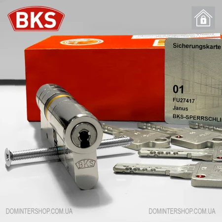 Циліндр BKS Janus 45 (ключ-ключ), 90(40/50), хром