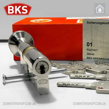 Циліндр BKS Janus 45 (ключ-тумблер), 90(40/50), хром