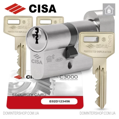 Циліндр CISA C3000 (ключ-тумблер), 80(35/45), нікель