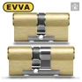 Цилиндр EVVA ICS ключ-ключ, 97 мм (31х66), латунь матовая, три ключа в Одессе