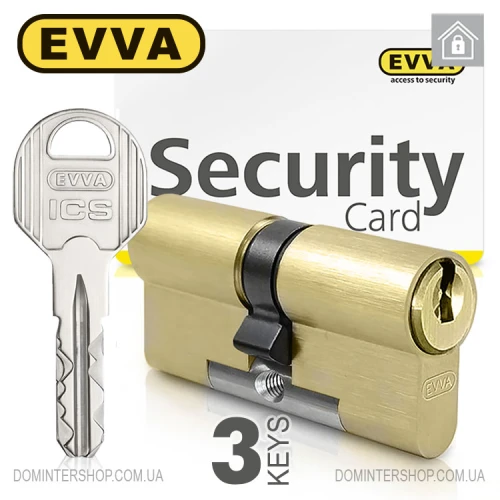 Купить Цилиндр EVVA ICS ключ-ключ, 97 мм (31х66), латунь матовая, три ключа Одесса