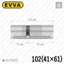 Циліндр EVVA 4KS ключ-ключ, 102 мм (41х61), латунь полірована, п'ять ключів в Одесі