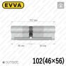 Циліндр EVVA 4KS ключ-ключ, 102 мм (46х56), латунь полірована, п'ять ключів в Одесі