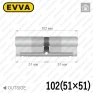 Циліндр EVVA 3KS ключ-ключ, 102 мм (51х51), латунь в Одесі