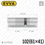 Циліндр EVVA 4KS ключ-ключ, 102 мм (61х41), латунь полірована, п'ять ключів в Одесі