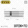 Циліндр EVVA EPS ключ-ключ, 107 мм (36х71), латунь матова, три ключі в Одесі