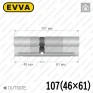 Циліндр EVVA 4KS ключ-ключ, 107 мм (46х61), латунь полірована, три ключі в Одесі