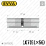 Циліндр EVVA 4KS ключ-ключ, 107 мм (51х56), латунь полірована, три ключі в Одесі