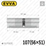 Циліндр EVVA 4KS ключ-ключ, 107 мм (56х51), латунь полірована, п'ять ключів в Одесі