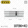 Циліндр EVVA 4KS ключ-ключ, 107 мм (66х41), латунь полірована, п'ять ключів в Одесі