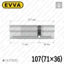 Циліндр EVVA 4KS ключ-ключ, 107 мм (71х36), латунь полірована, п'ять ключів в Одесі