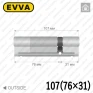 Циліндр EVVA 4KS ключ-ключ, 107 мм (76х31), латунь полірована, п'ять ключів в Одесі
