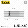 Цилиндр EVVA EPS ключ-ключ, 112 мм (31х81), никель матовый, три ключа в Одессе