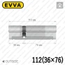 Цилиндр EVVA EPS ключ-ключ, 112 мм (36х76), никель матовый, три ключа в Одессе