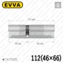 Циліндр EVVA 4KS ключ-ключ, 112 мм (46х66), нікель матовий, три ключі в Одесі