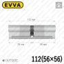 Циліндр EVVA 4KS ключ-ключ, 112 мм (56х56), нікель матовий, три ключі в Одесі