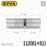 Циліндр EVVA 4KS ключ-ключ, 112 мм (61х51), нікель матовий, п'ять ключів в Одесі