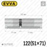 Циліндр EVVA EPS ключ-ключ, 122 мм (51х71), нікель матовий, три ключі в Одесі