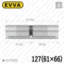 Циліндр EVVA EPS ключ-ключ, 127 мм (61х66), нікель матовий, три ключі в Одесі