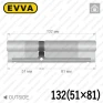 Циліндр EVVA EPS ключ-ключ, 132 мм (51х81), нікель матовий, три ключі в Одесі