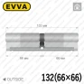 Циліндр EVVA EPS ключ-ключ, 132 мм (66х66), нікель матовий, три ключі в Одесі