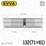 Циліндр EVVA 4KS ключ-ключ, 132 мм (71х61), латунь полірована, п'ять ключів в Одесі