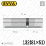 Циліндр EVVA 4KS ключ-ключ, 132 мм (81х51), латунь полірована, п'ять ключів в Одесі
