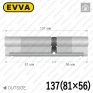Циліндр EVVA 4KS ключ-ключ, 137 мм (81х56), латунь полірована, п'ять ключів в Одесі