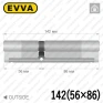 Цилиндр EVVA EPS ключ-ключ, 142 мм (56х86), латунь матовая, три ключа в Одессе