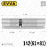 Цилиндр EVVA EPS ключ-ключ, 142 мм (61х81), латунь матовая, три ключа в Одессе