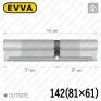 Циліндр EVVA 4KS ключ-ключ, 142 мм (81х61), латунь полірована, п'ять ключів в Одесі