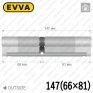 Циліндр EVVA 4KS ключ-ключ, 147 мм (66х81), латунь полірована, п'ять ключів в Одесі