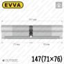 Циліндр EVVA 4KS ключ-ключ, 147 мм (71х76), нікель матовий, п'ять ключів в Одесі