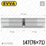 Циліндр EVVA 4KS ключ-ключ, 147 мм (76х71), латунь полірована, п'ять ключів в Одесі