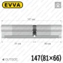 Циліндр EVVA 4KS ключ-ключ, 147 мм (81х66), латунь полірована, п'ять ключів в Одесі