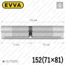 Цилиндр EVVA EPS ключ-ключ, 152 мм (71х81), латунь матовая, три ключа в Одессе