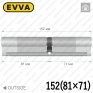Циліндр EVVA 4KS ключ-ключ, 152 мм (81х71), латунь полірована, п'ять ключів в Одесі