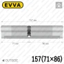 Цилиндр EVVA EPS ключ-ключ, 157 мм (71х86), никель матовый, три ключа в Одессе