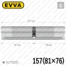 Циліндр EVVA 4KS ключ-ключ, 157 мм (81х76), латунь полірована, п'ять ключів в Одесі